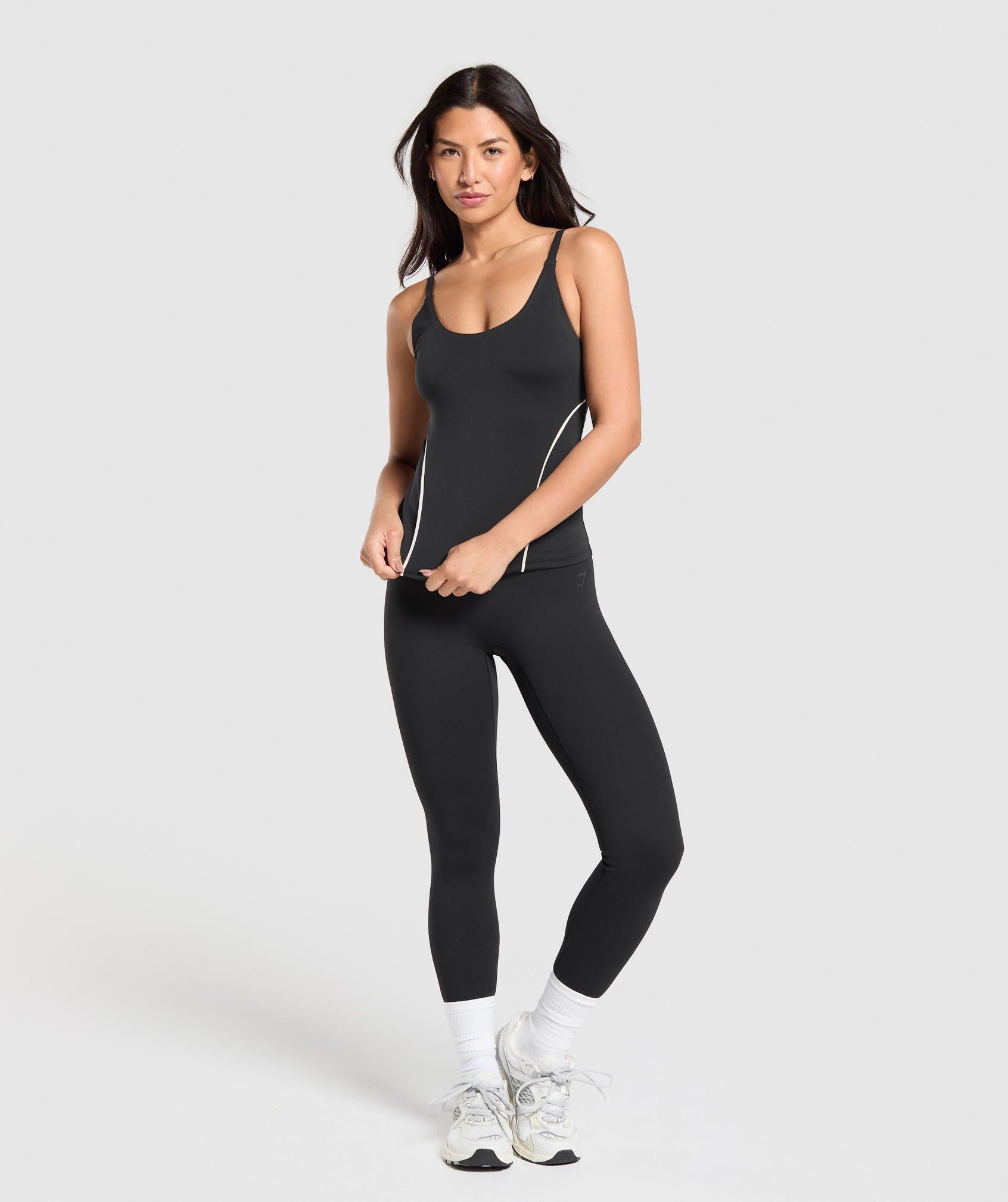 Gymshark Contour Stitch Tank with Shelf - Black Female Product Image