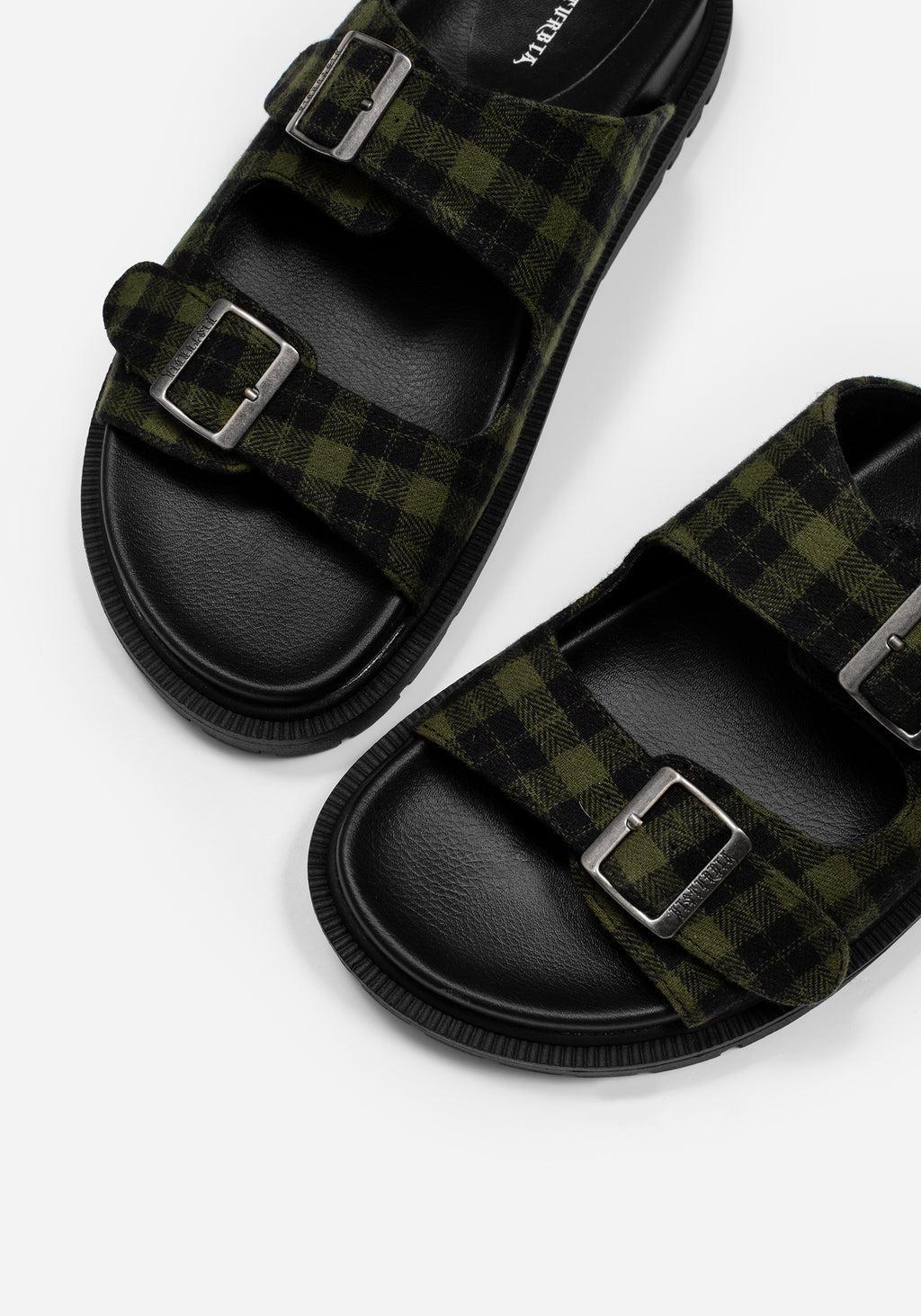 Terra Gingham Buckle Sandals Product Image