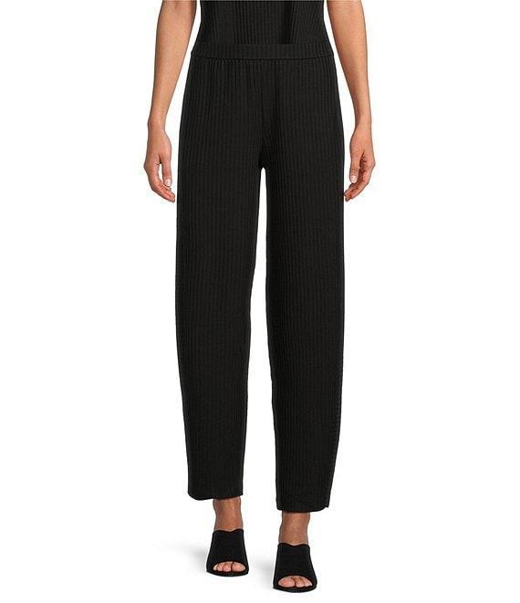 Eileen Fisher Textured Stretch Rib Lantern Ankle Pants Product Image