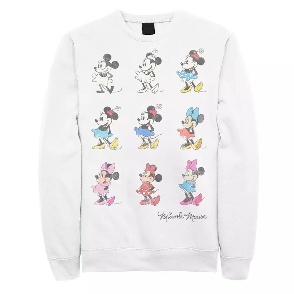 Disney's Mickey & Friends Minnie Mouse Through The Years Men's Sweatshirt, Size: Small, White Product Image