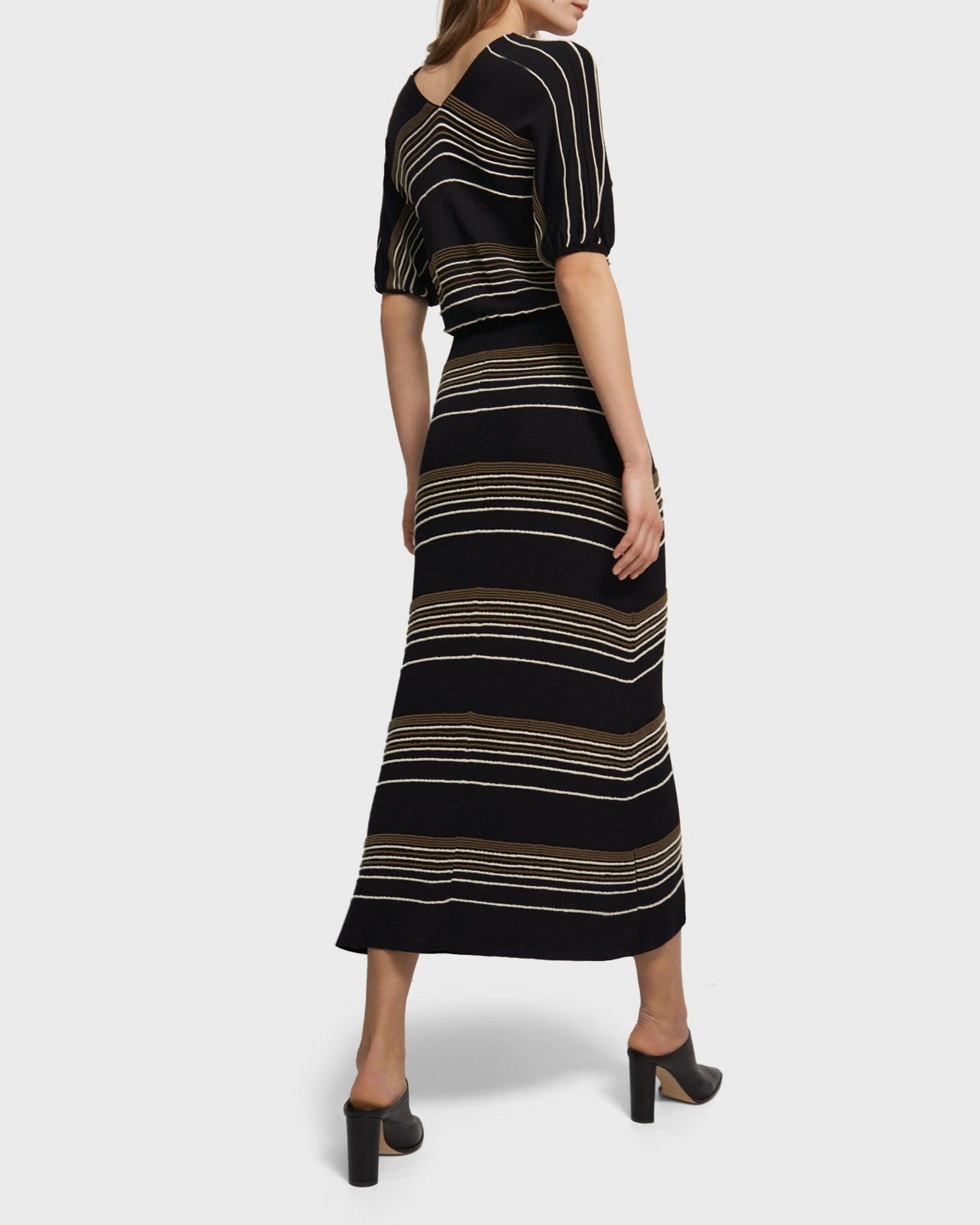 Striped Rib Dress in Viscose-Wool Product Image