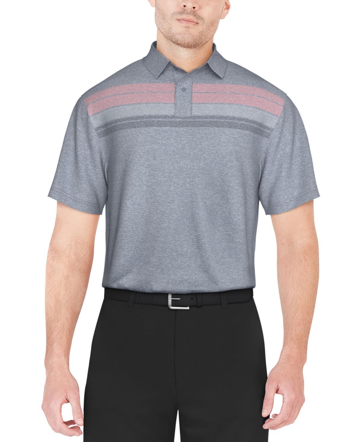 Pga Tour Mens Stretch Moisture-Wicking Chest Stripe Golf Polo Shirt Product Image