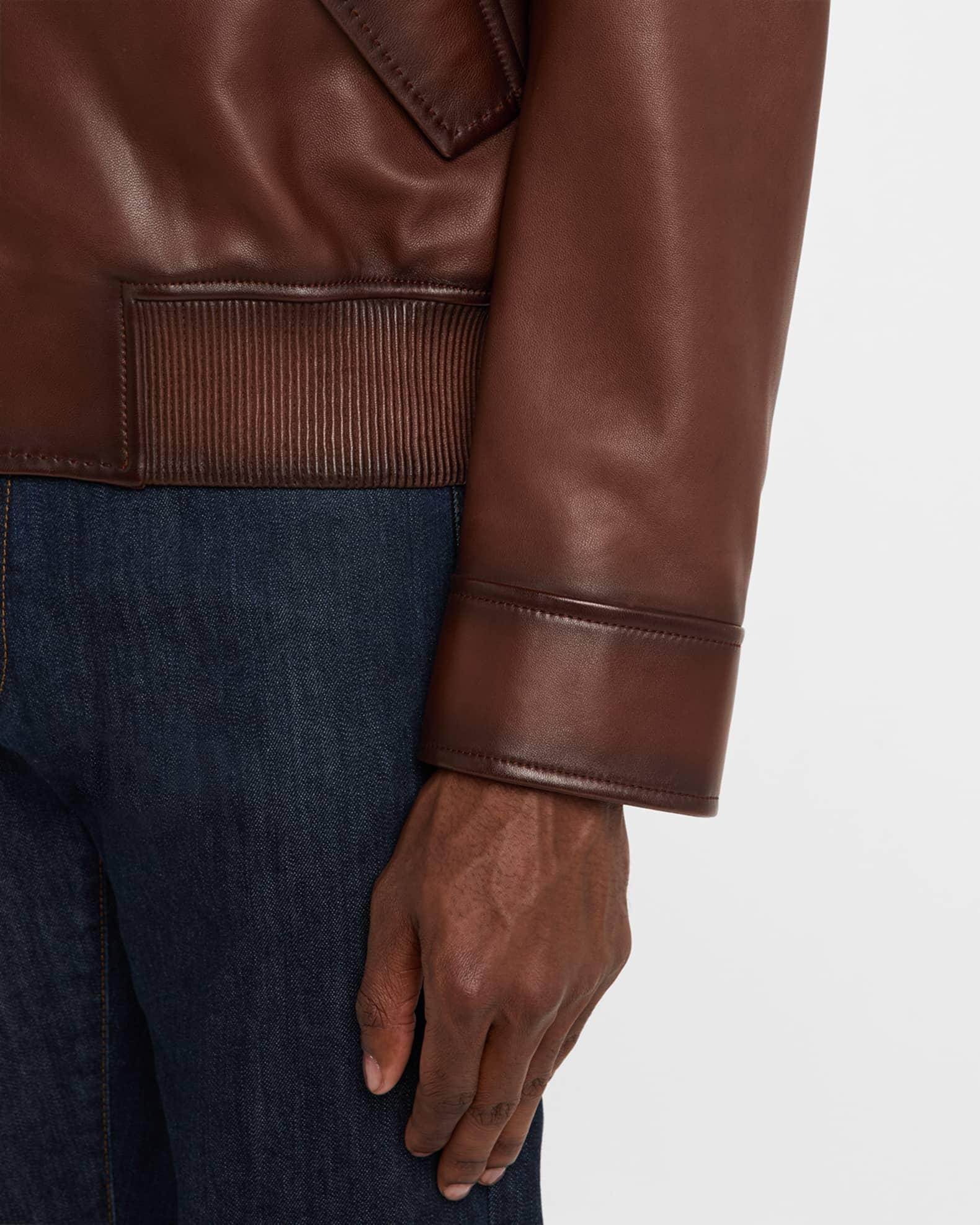 Men's Napa Leather Bomber Jacket Product Image