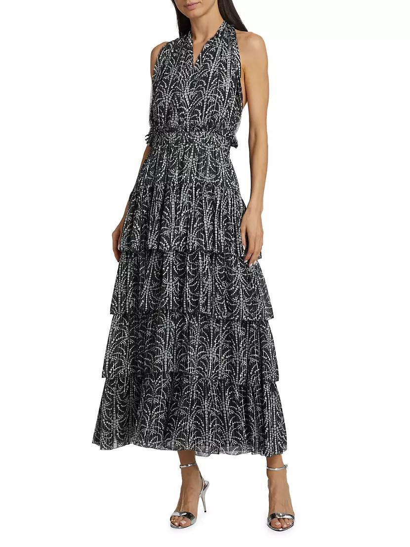 Zandra Abstract Tiered Midi-Dress Product Image