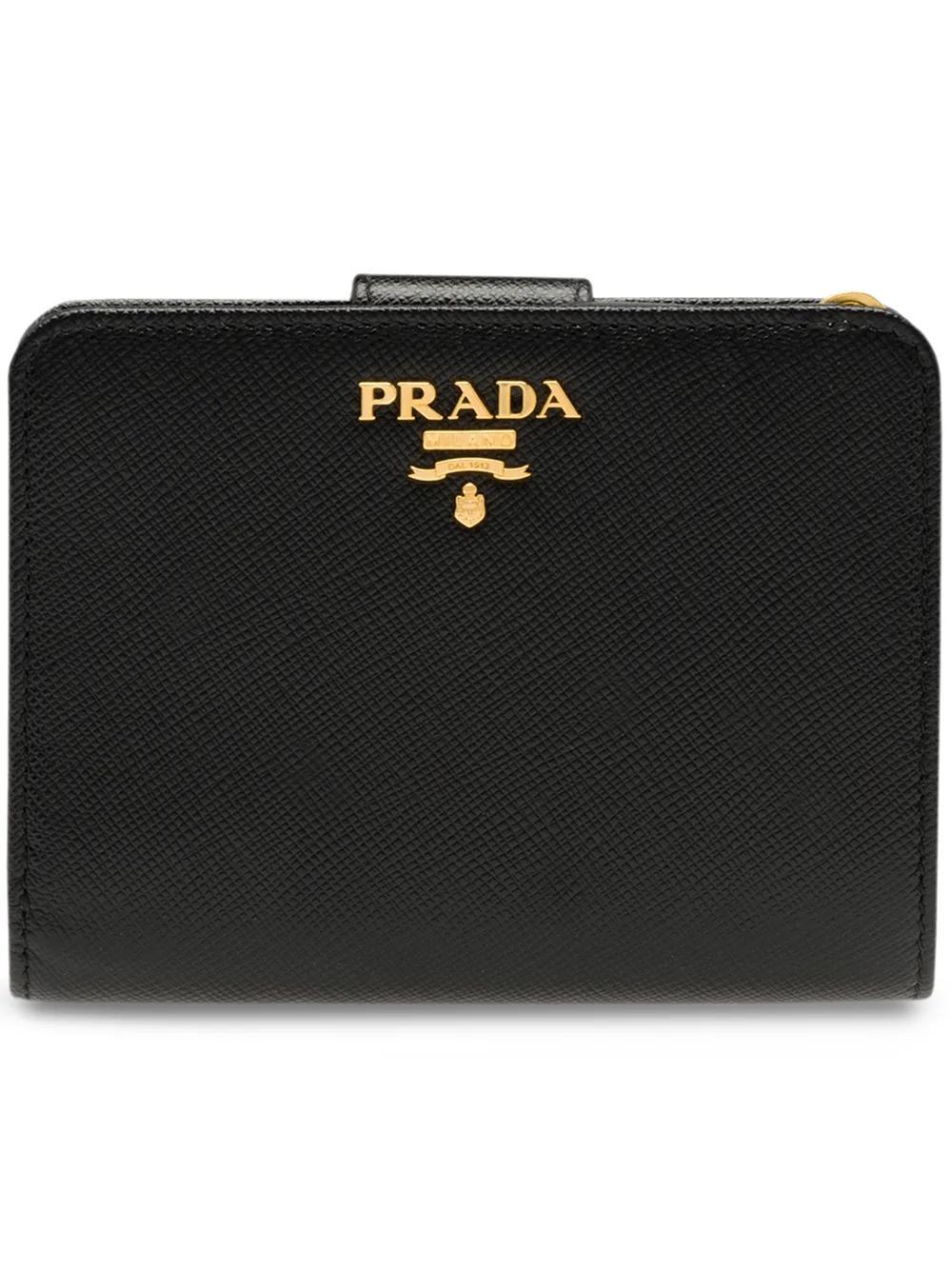 PRADA Logo Zipped Wallet In Black Product Image