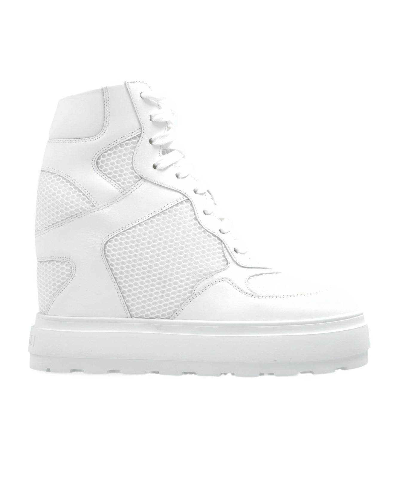 CASADEI High-top Leather Sneakers In White Product Image