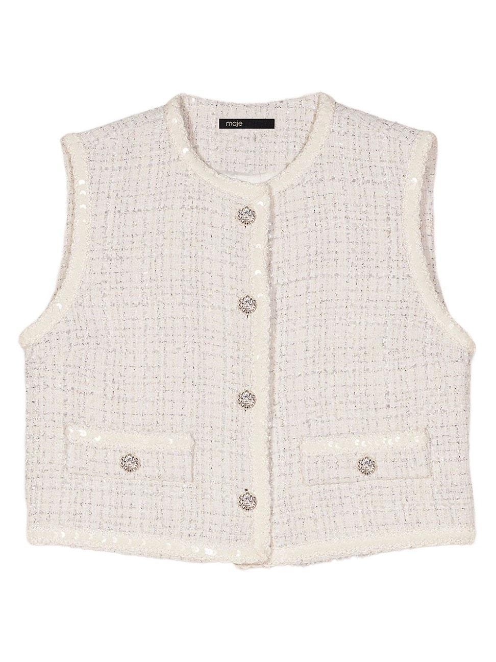 Womens Sequin Tweed Jacket Product Image