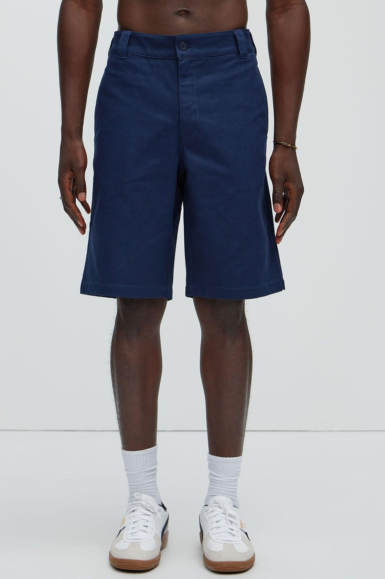 Mickies Straight Work Shorts - Navy Product Image