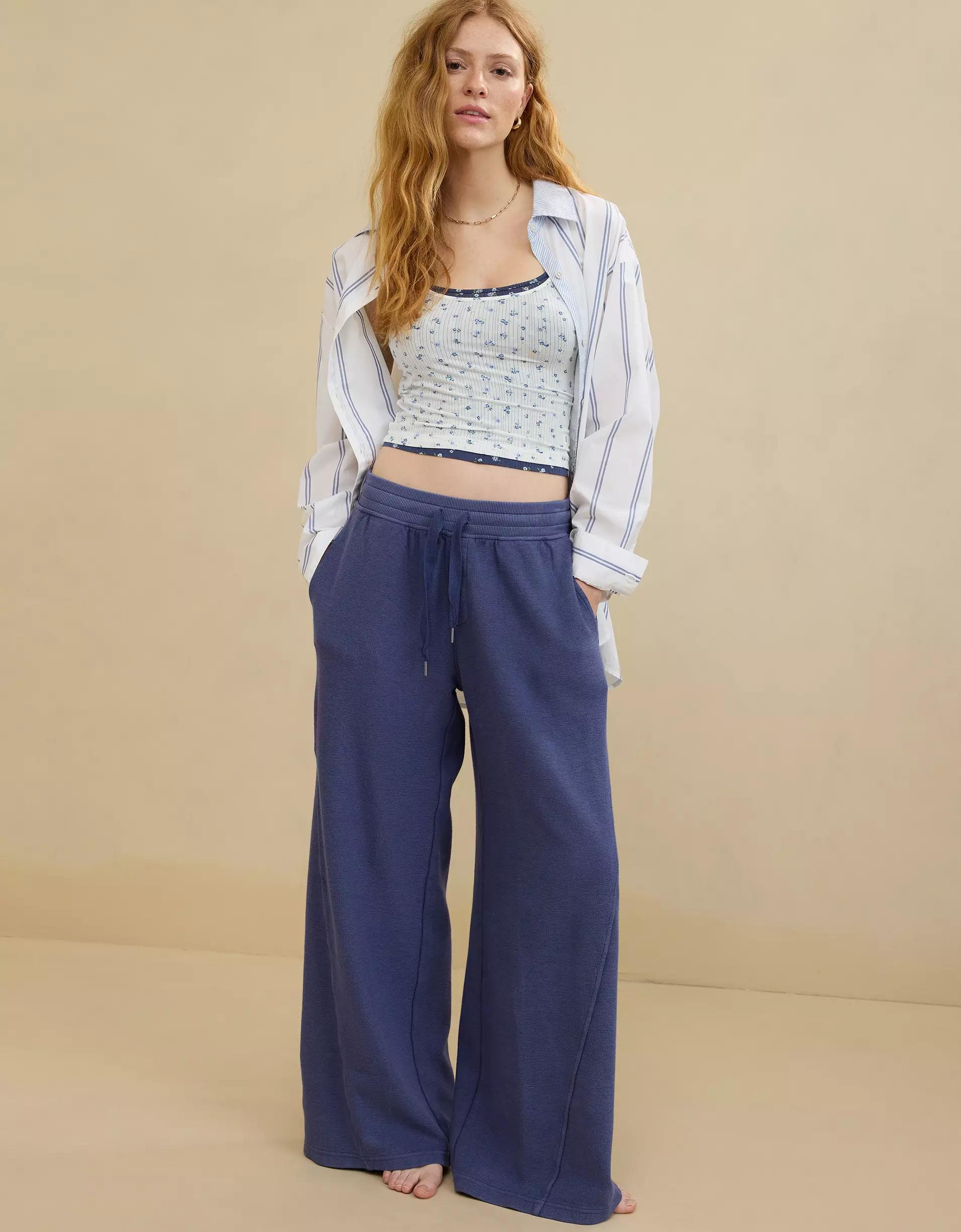 Aerie Soft Landing Ribbed Trouser Product Image