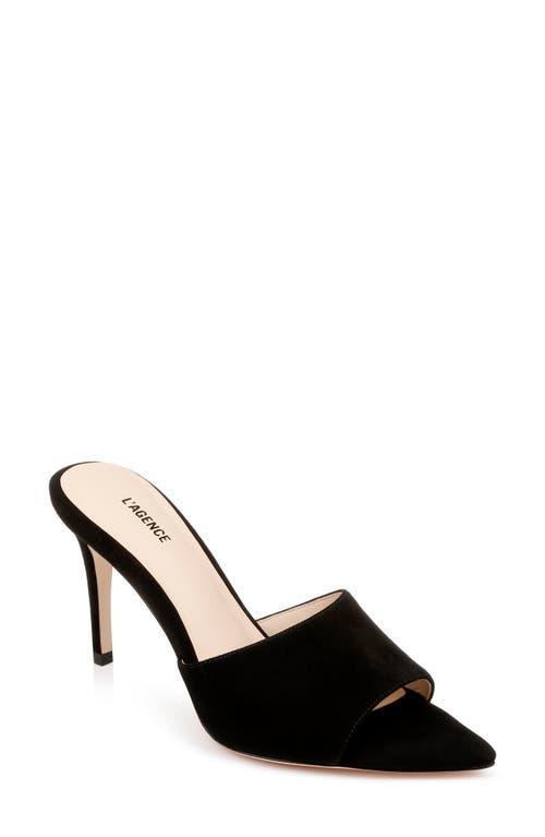 L'AGENCE Lolita V Mule in Black. Size 5.5, 6, 7, 7.5, 8.5, 9, 9.5. Product Image