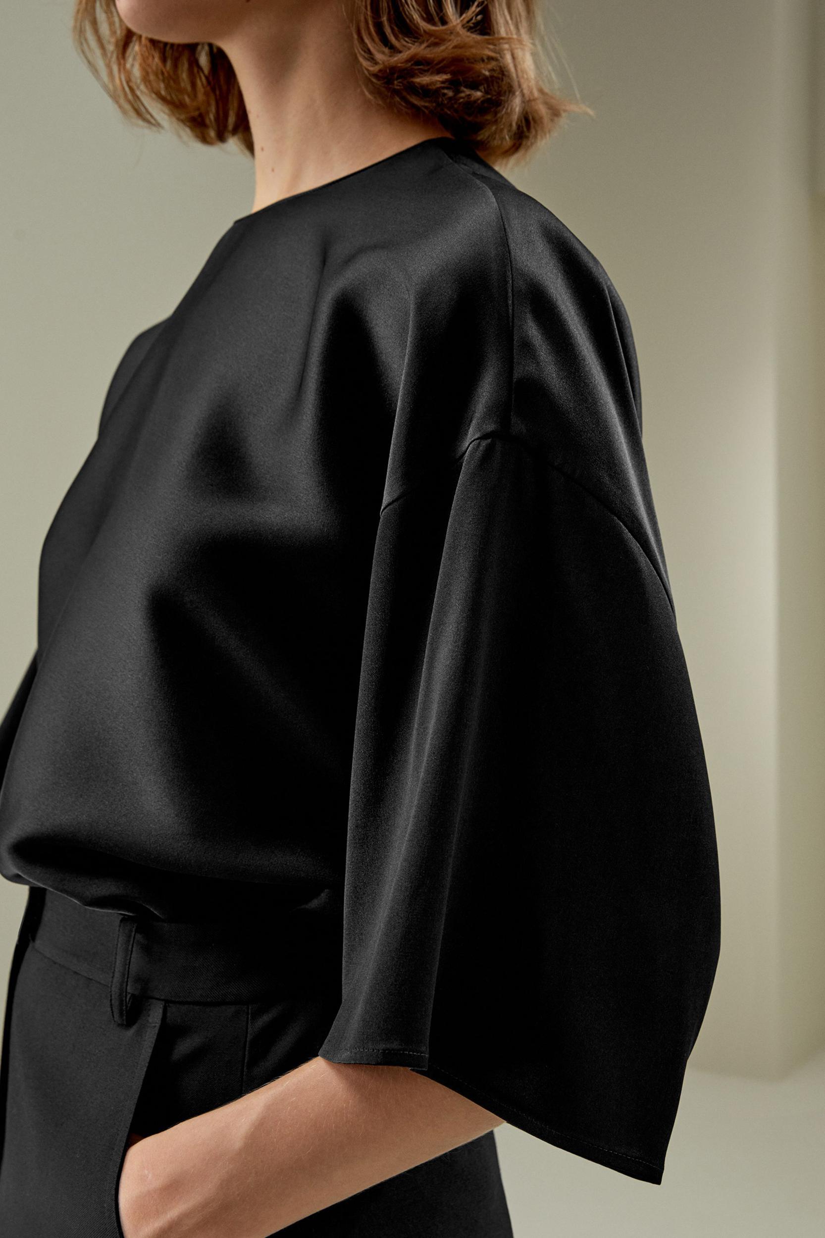 Relaxed Silk Crewneck Blouse Product Image