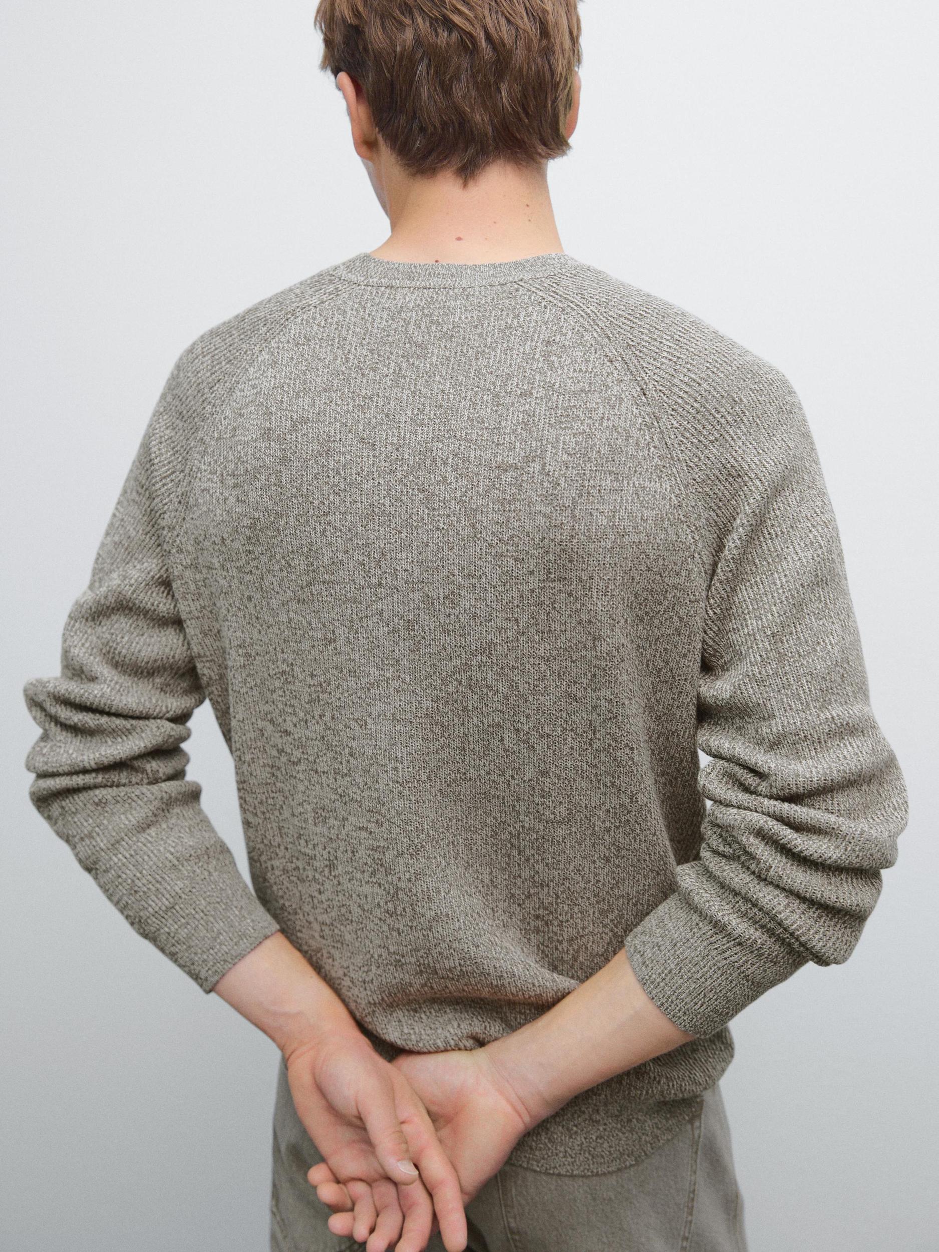 Crew neck mouliné knit sweater Product Image