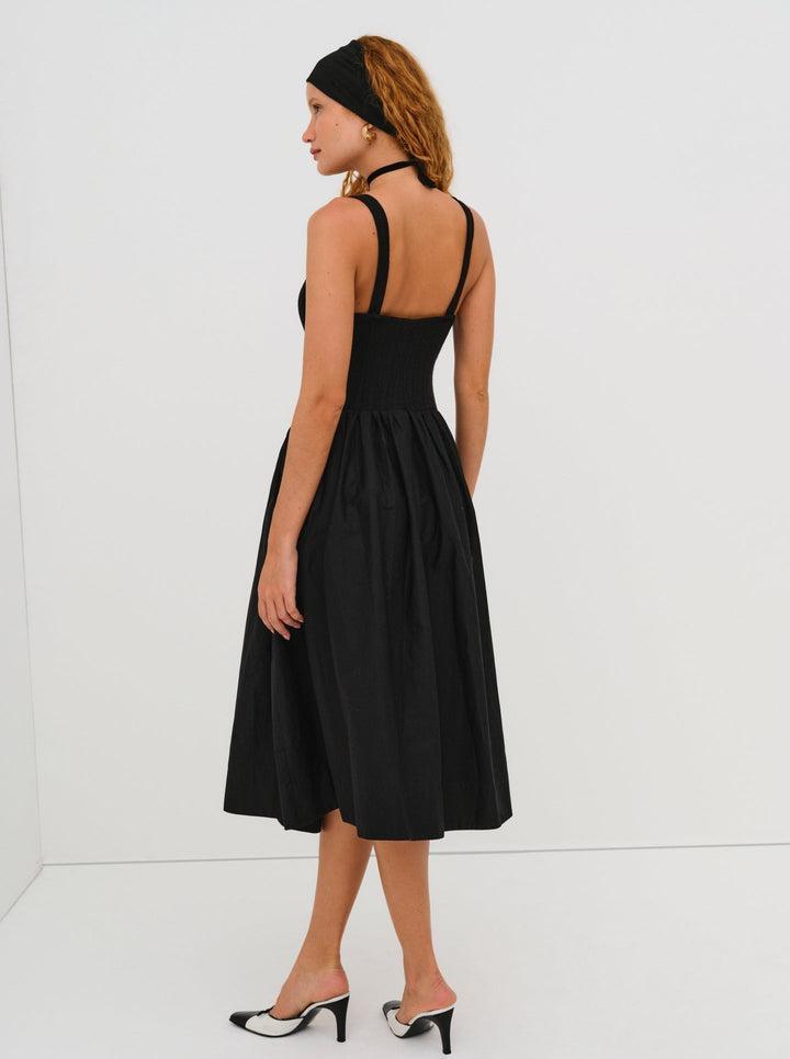 Billie Pointelle Midi Dress — Black Product Image