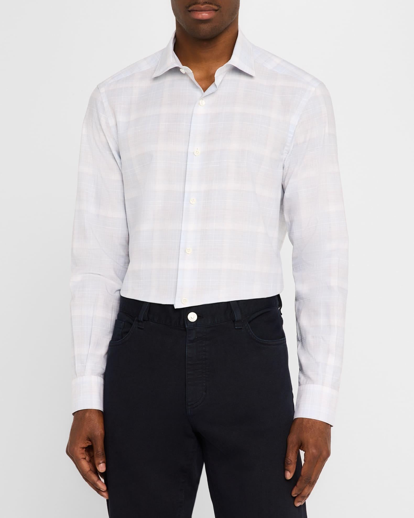 Men's Cotton Macro-Check Sport Shirt Product Image