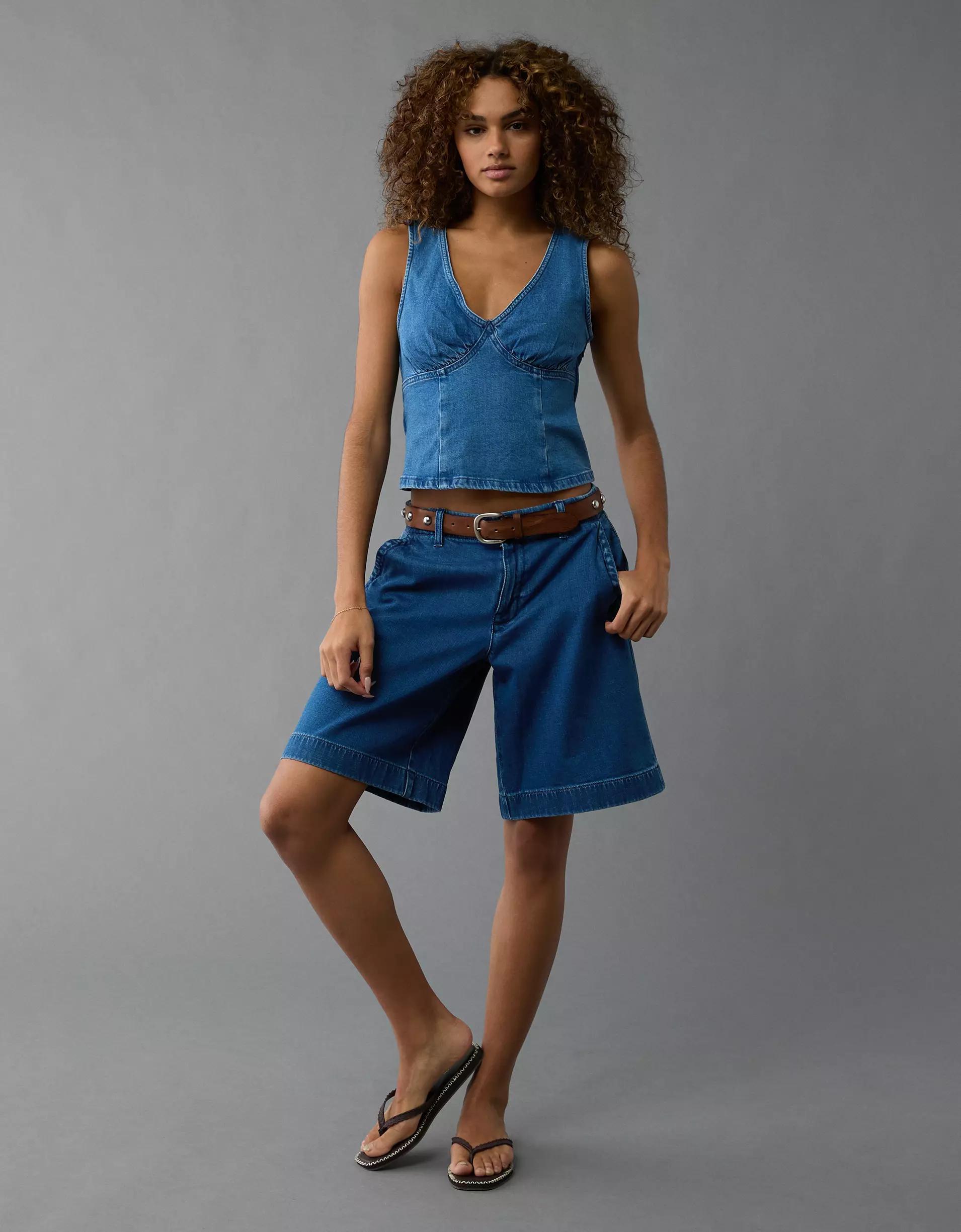 AE Denim V-Neck Tank Top Product Image