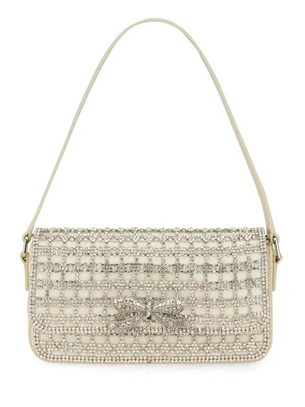 SELF-PORTRAIT Crystal Baguette Bag In Beige Product Image