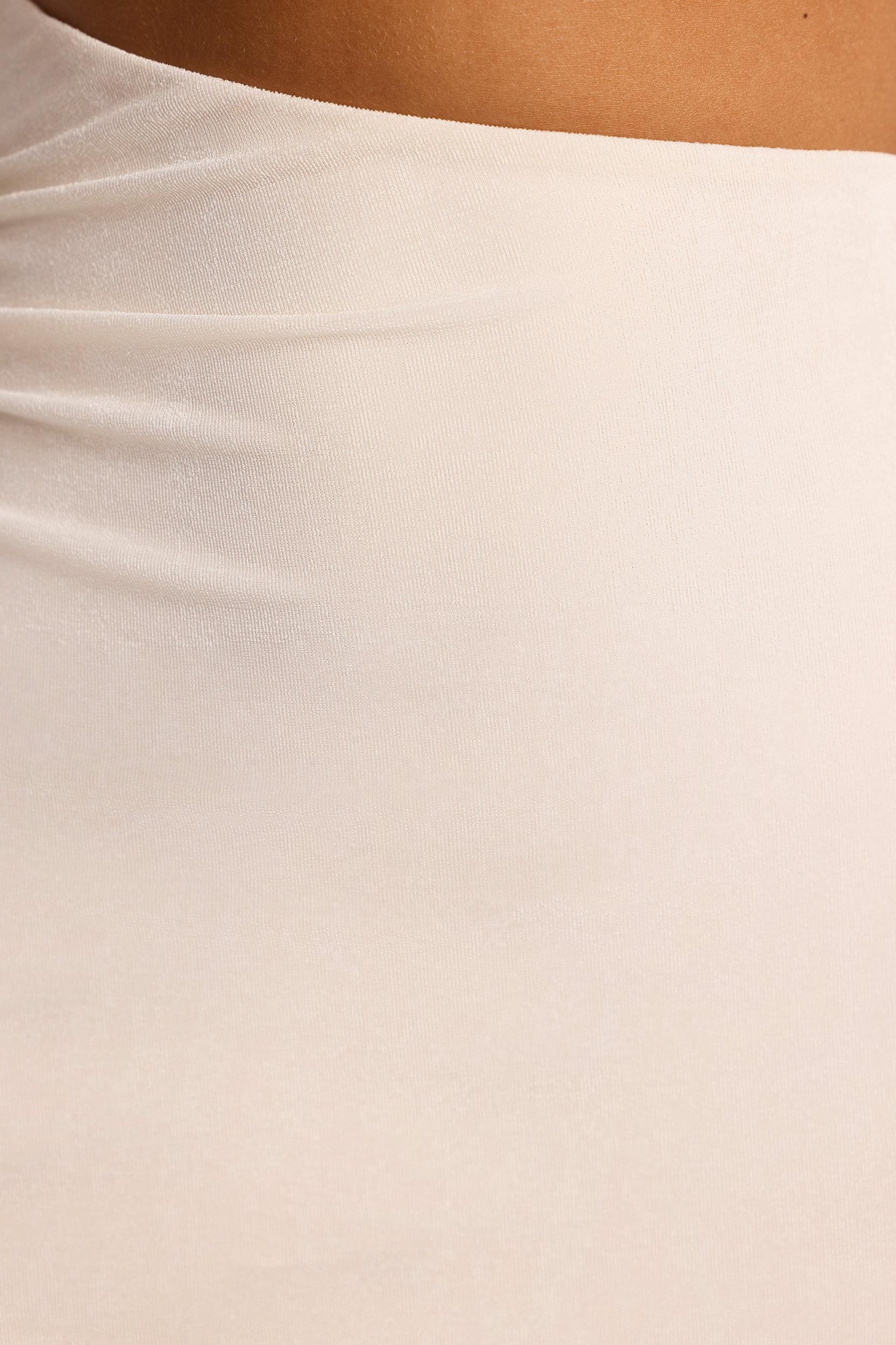 Textured Jersey Asymmetric Cut Out Mini Dress in Ivory Product Image