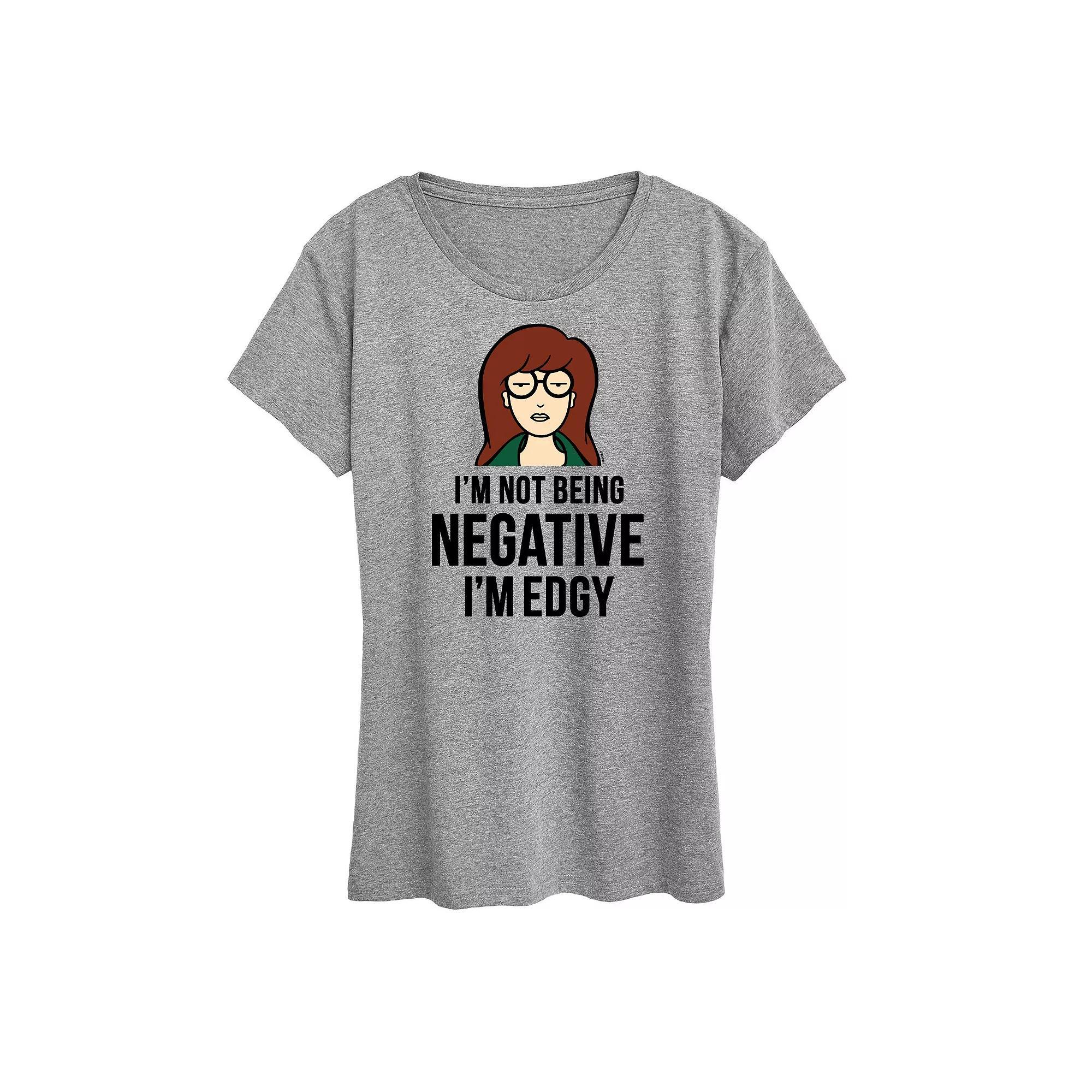 Women's Daria Not Negative Edgy Graphic Tee, Girl's, Size: XXL, Grey Gray Product Image