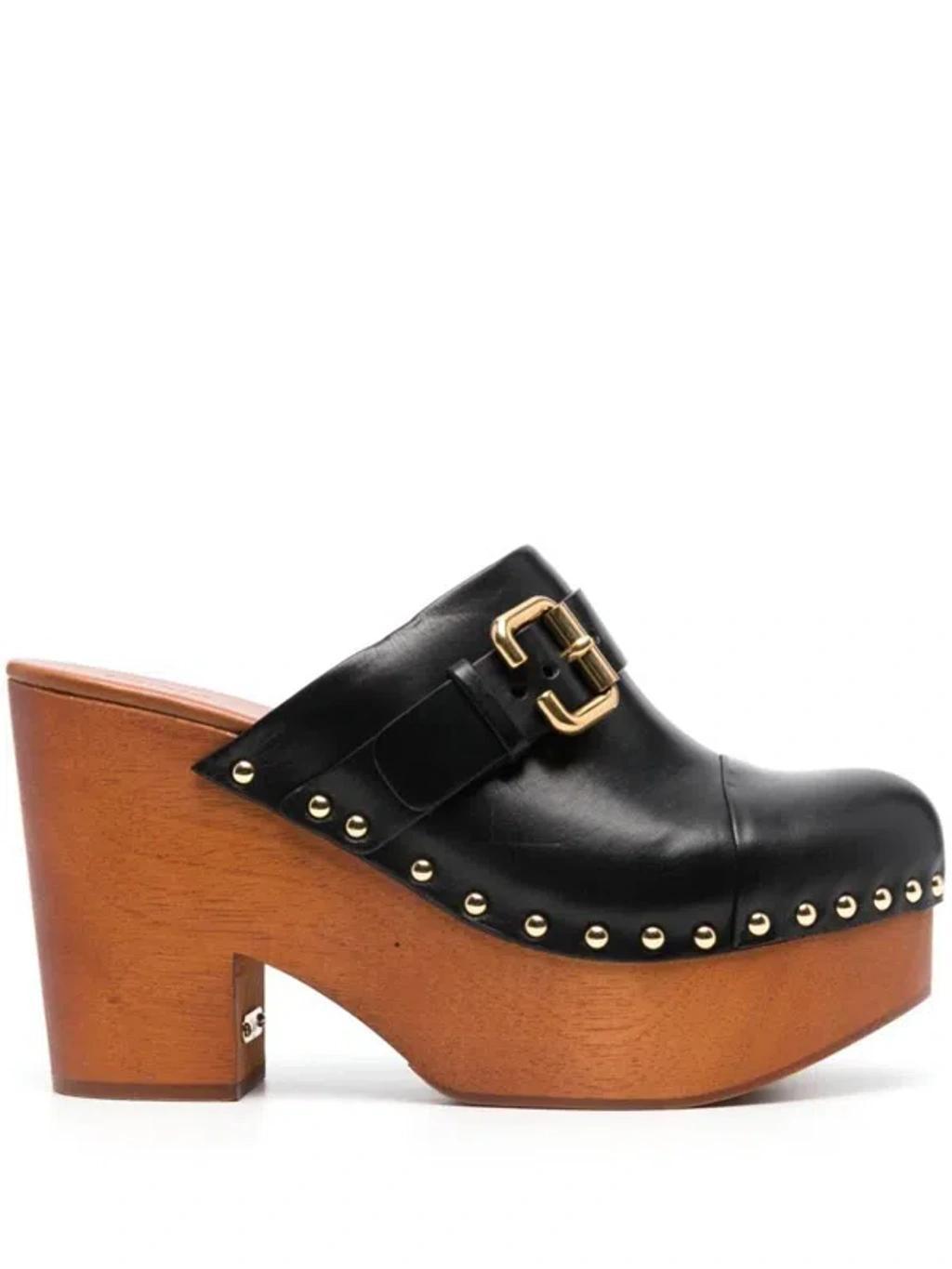 CHLOÉ Jeanette Studded Platform Clogs In Black Product Image