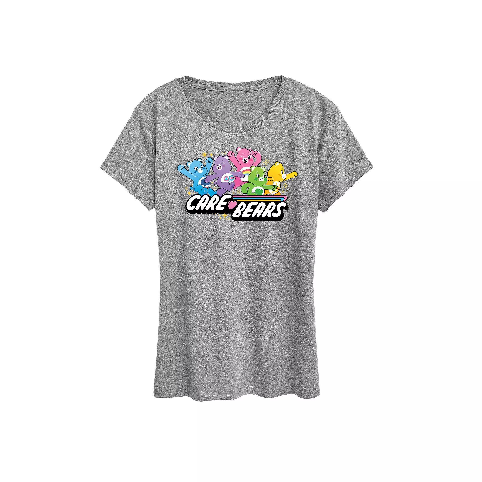 Women's Care Bears Unlock The Magic Logo Group Graphic Tee, Size: Small, Grey Gray Product Image