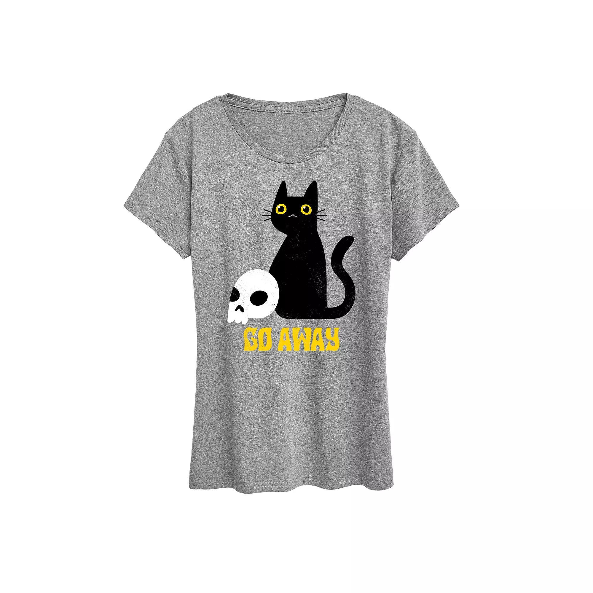 Women's Go Away Black Cat Graphic Tee,  Product Image