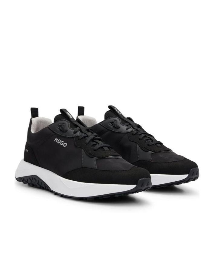 HUGO BOSS Fabric And Synthetic Leather Kane Sneakers In Black Product Image