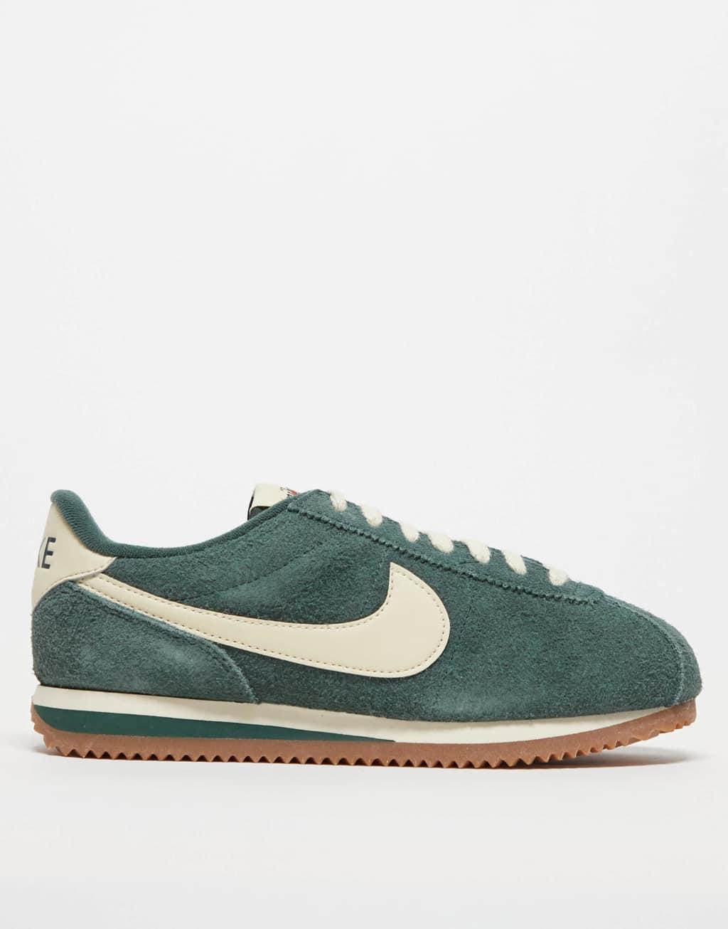 Nike Cortez Suede sneakers in green and white Product Image