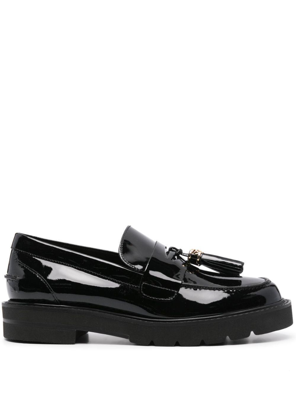 STUART WEITZMAN Parker Patent-leather Loafers In Black Product Image