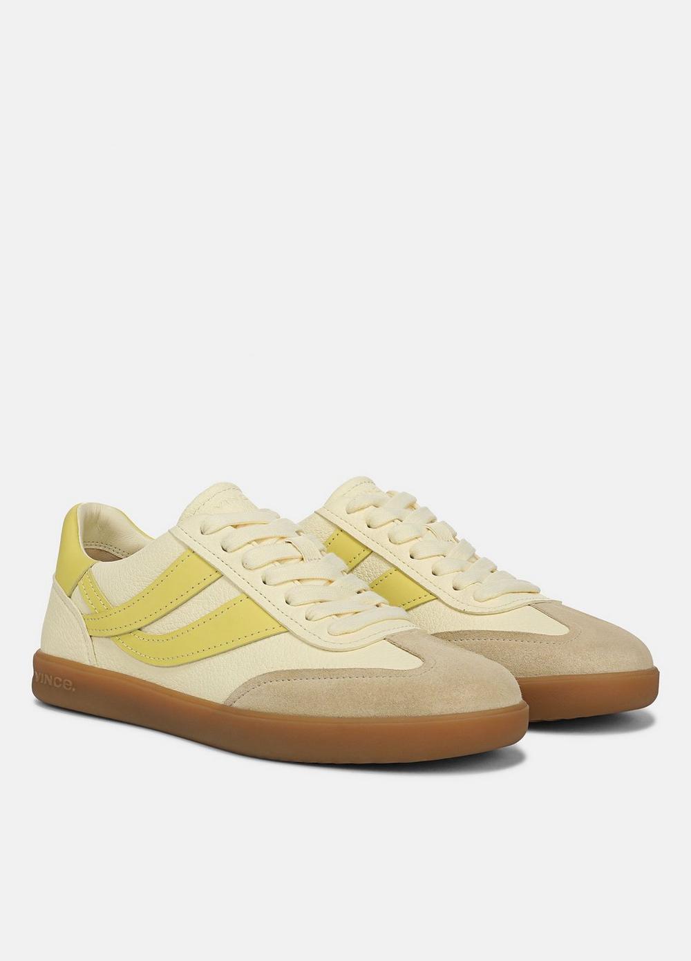 Womens Oasis Leather & Suede Sneaker, Sand Dust/straw Seed/chamomile, Size 7 Vince Product Image