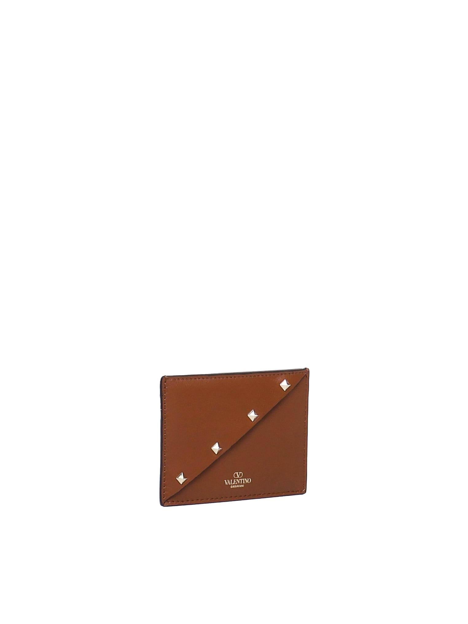 Intrecciato Leather Card Holder In Tra Ne Sa Tr Ne Sa G Product Image