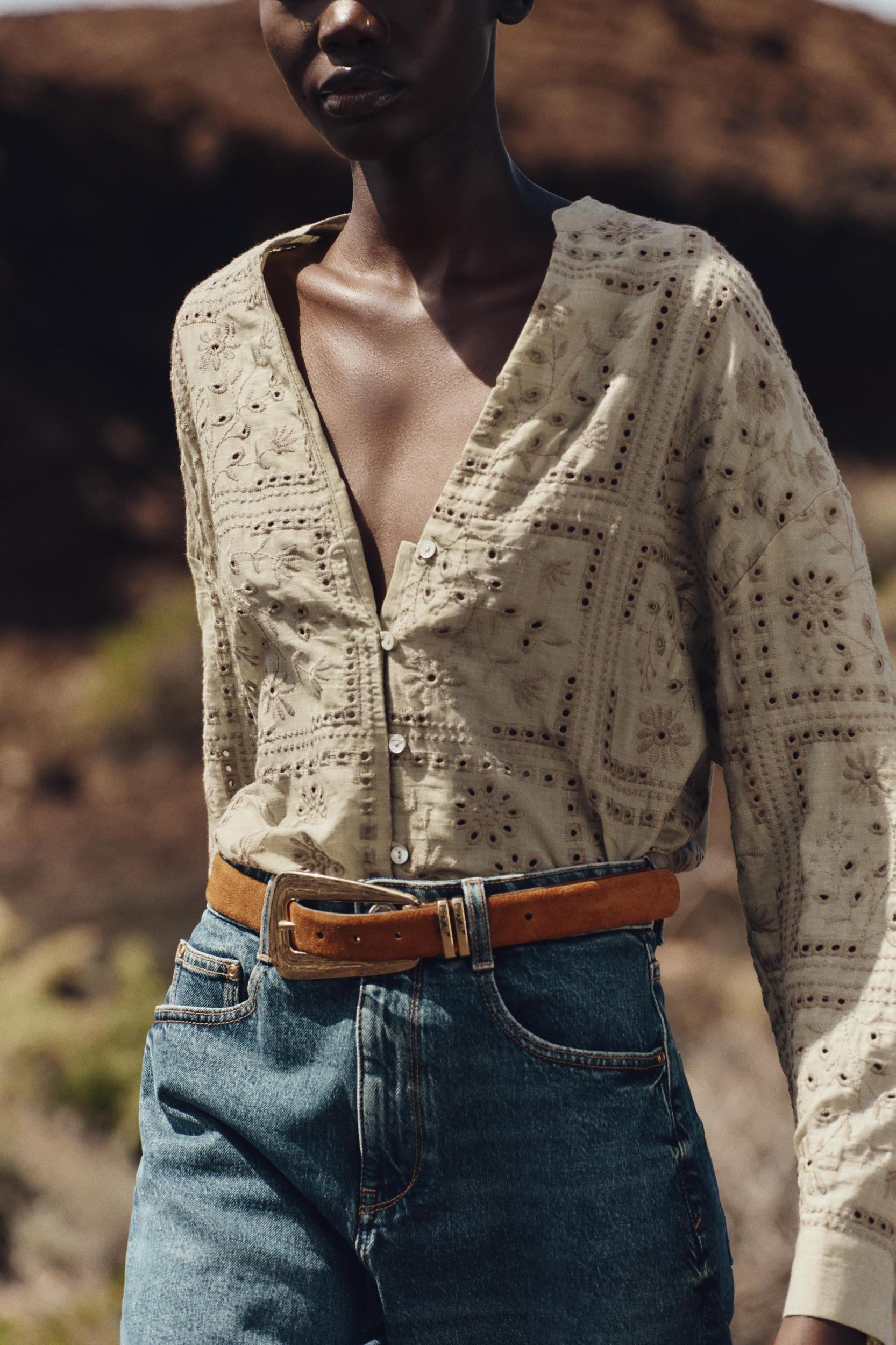 OPENWORK EMBROIDERY SHIRT Product Image