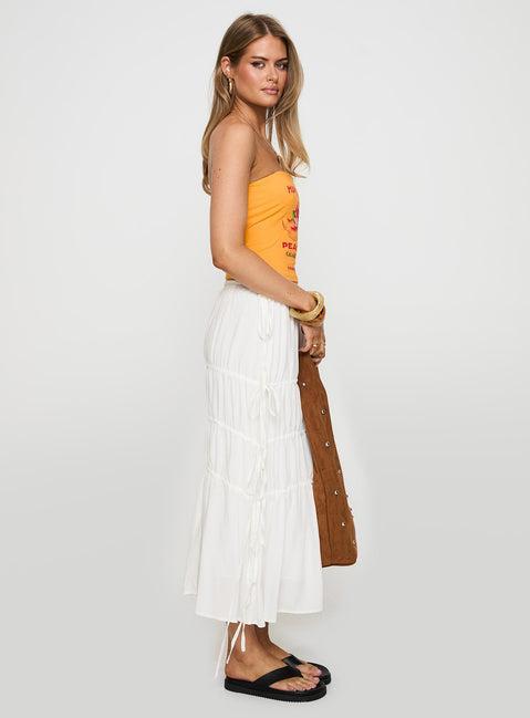 Perky Maxi Skirt White Product Image