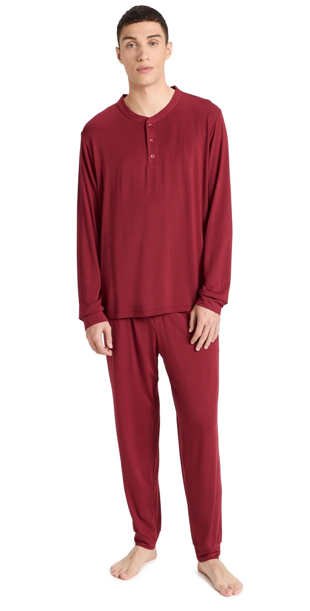 Mens Henry Long-Sleeve Pajama Set Product Image