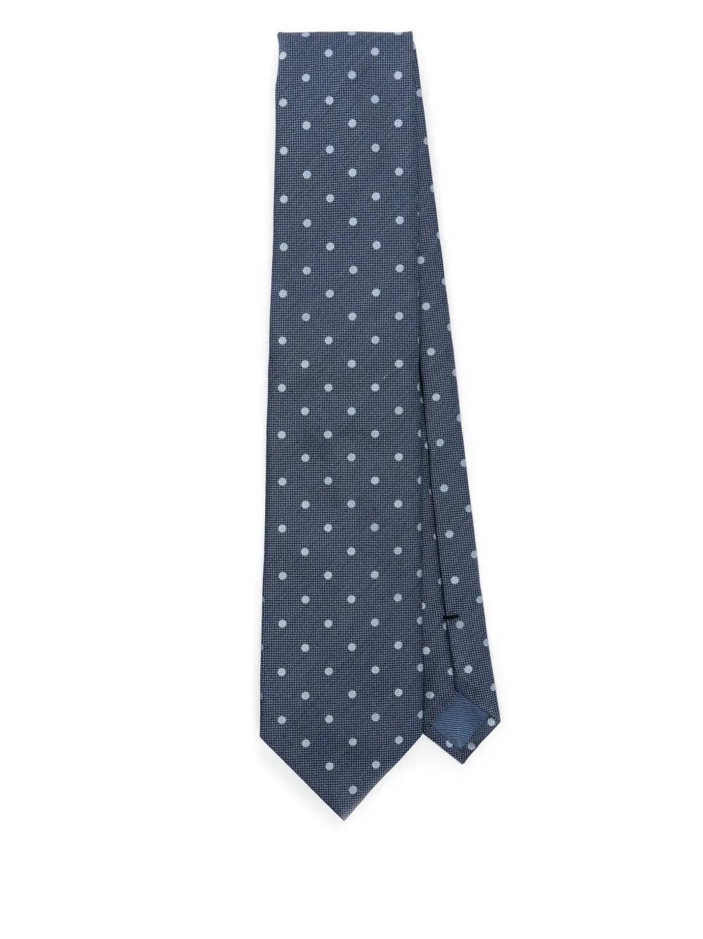 TOM FORD Polka-dot Tie In Blue Product Image