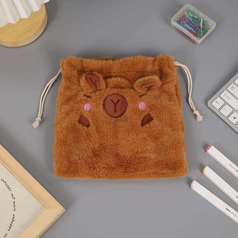 Capybara Chenille Drawstring Pouch (Various Designs) Product Image