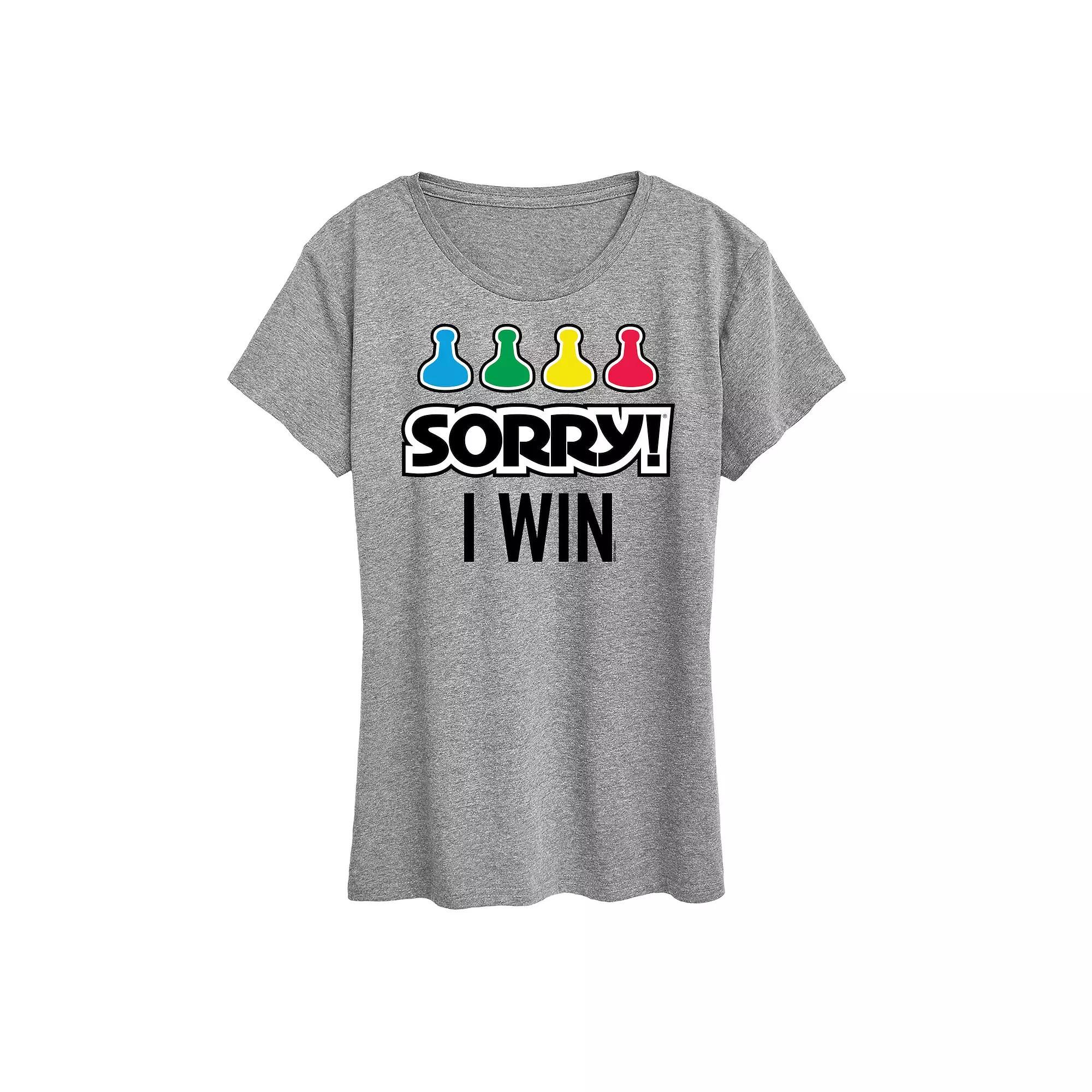 Women's Sorry Sorry I Win Tee Graphic Tee by Hasbro, Size: XL, Grey Gray Product Image