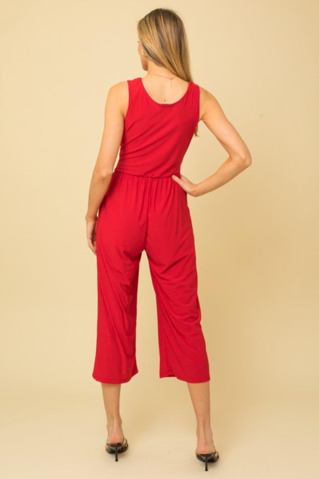 Surplice Cropped Jumpsuit Product Image