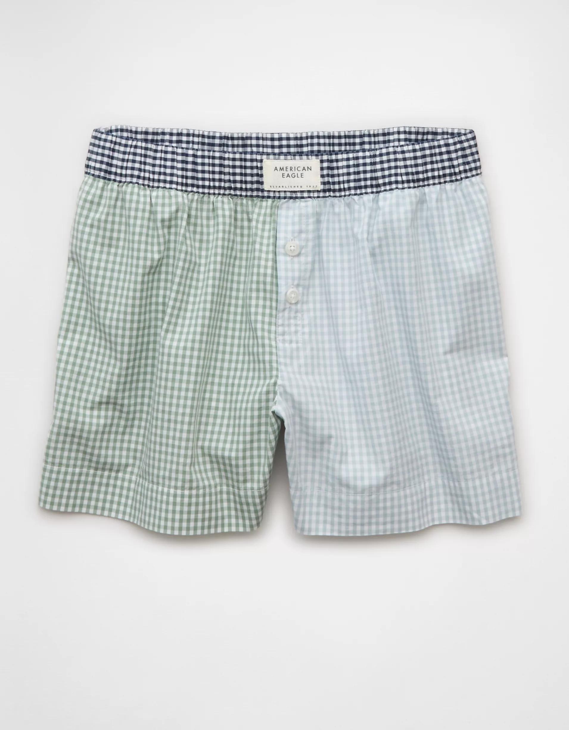 AE Gingham Colorblock Boxer Sleep Short Product Image