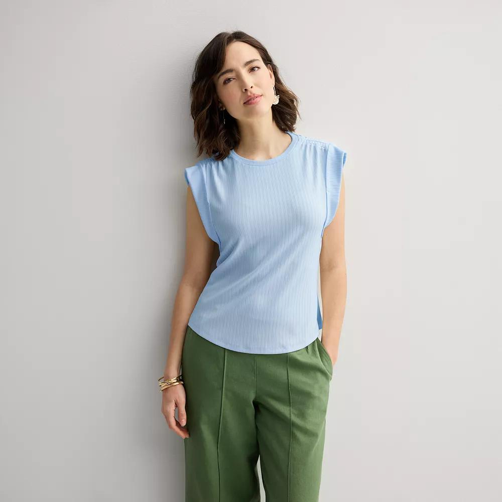 Women's Nine West Dolman Tee with Ruching, Size: Large, Stella Peri Product Image