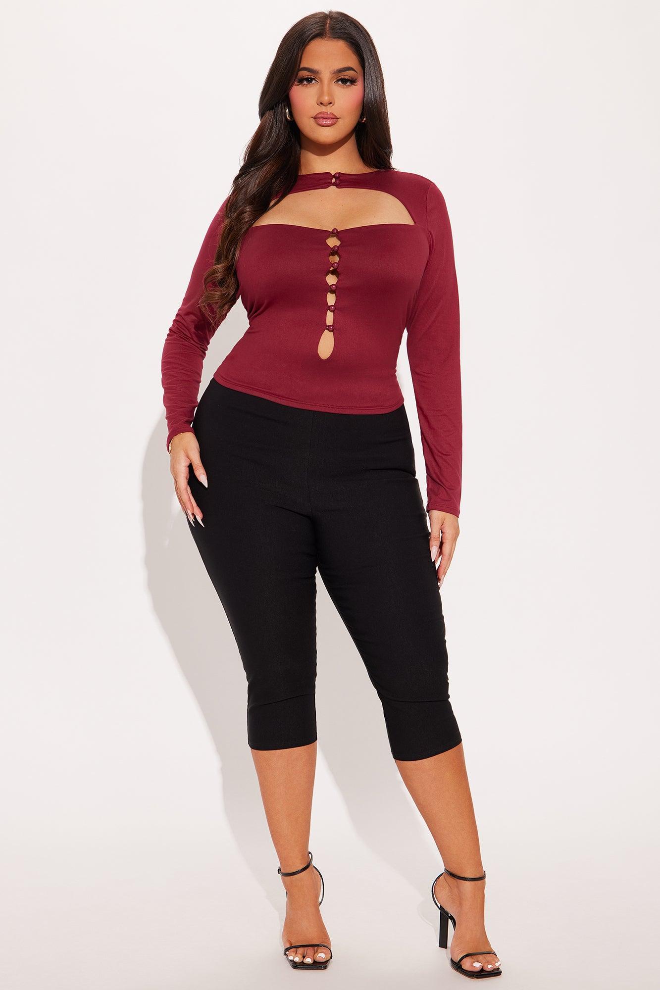 Needed Me Long Sleeve Top - Wine Product Image