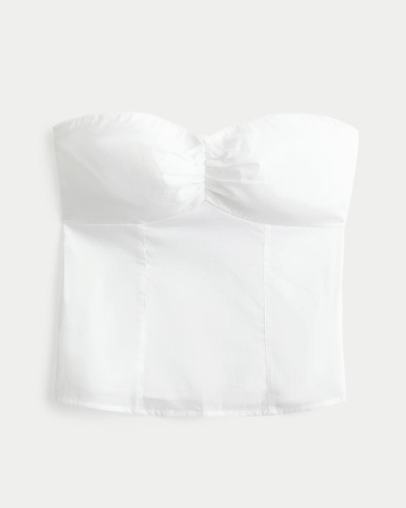 Strapless Picot Lace Trim Top Product Image