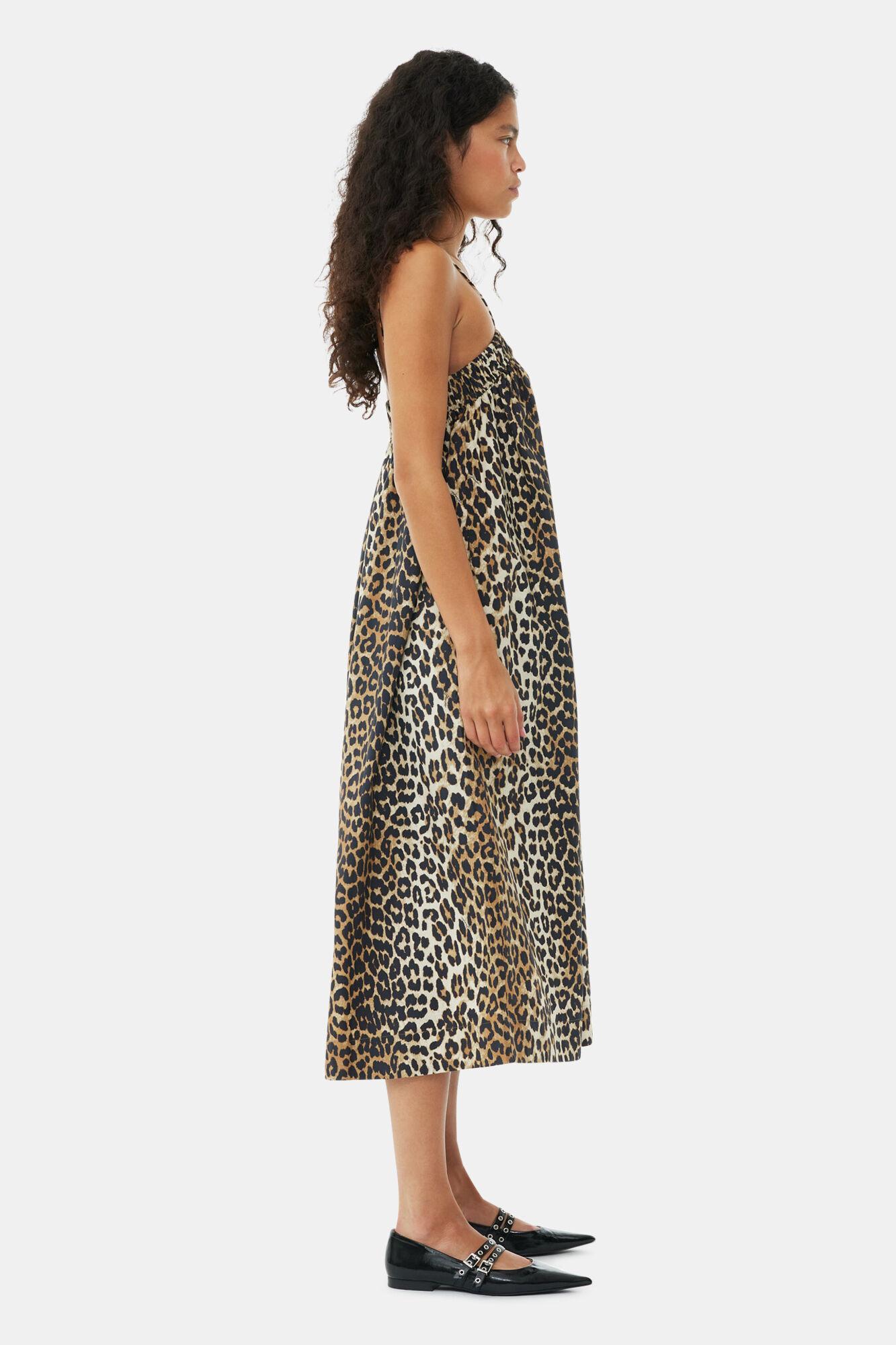 Leopard Midi Strap Dress Product Image