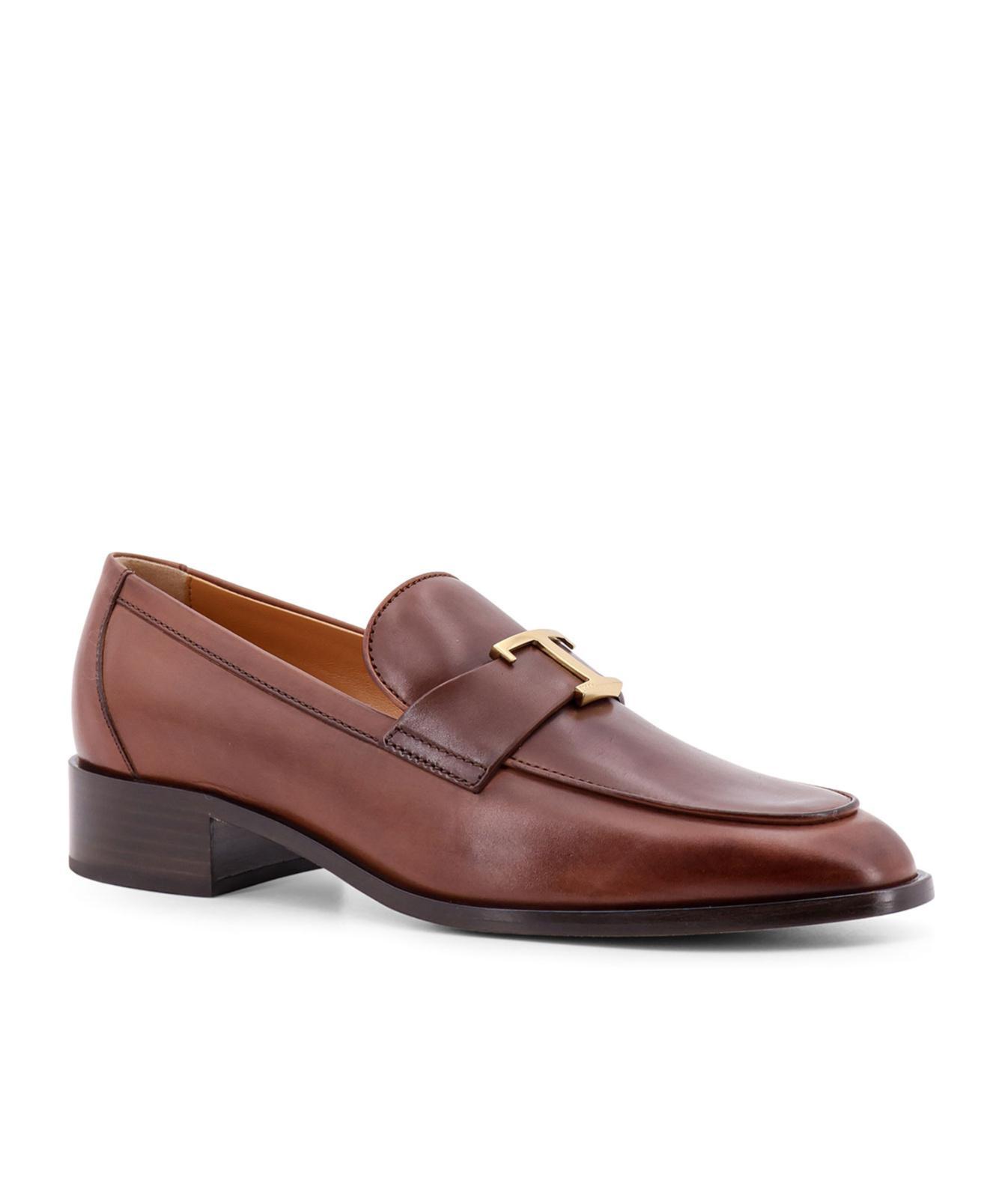 TOD'S Leather Loafers Golden Detail In Brown Product Image