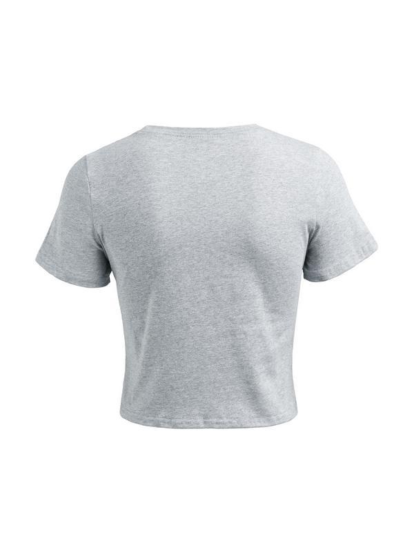 Skull Rhinestone Print Short Sleeve Tee Product Image