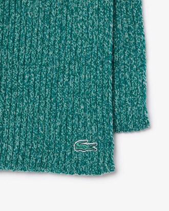 Mercerized Carded Wool Rib Knit Scarf Product Image