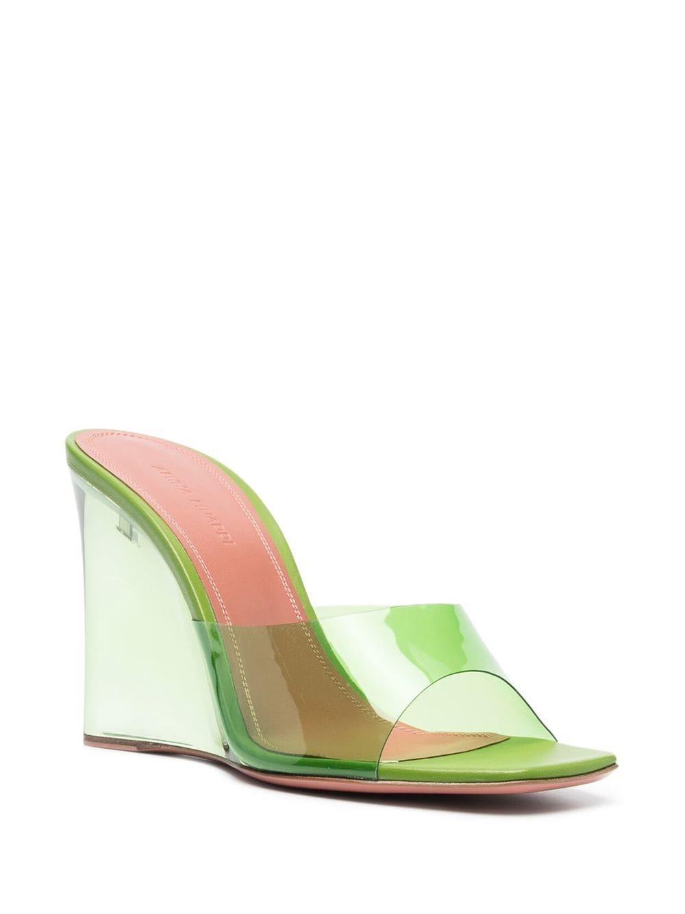 Lupita Glass-wedge Slide Sandals In Green Product Image