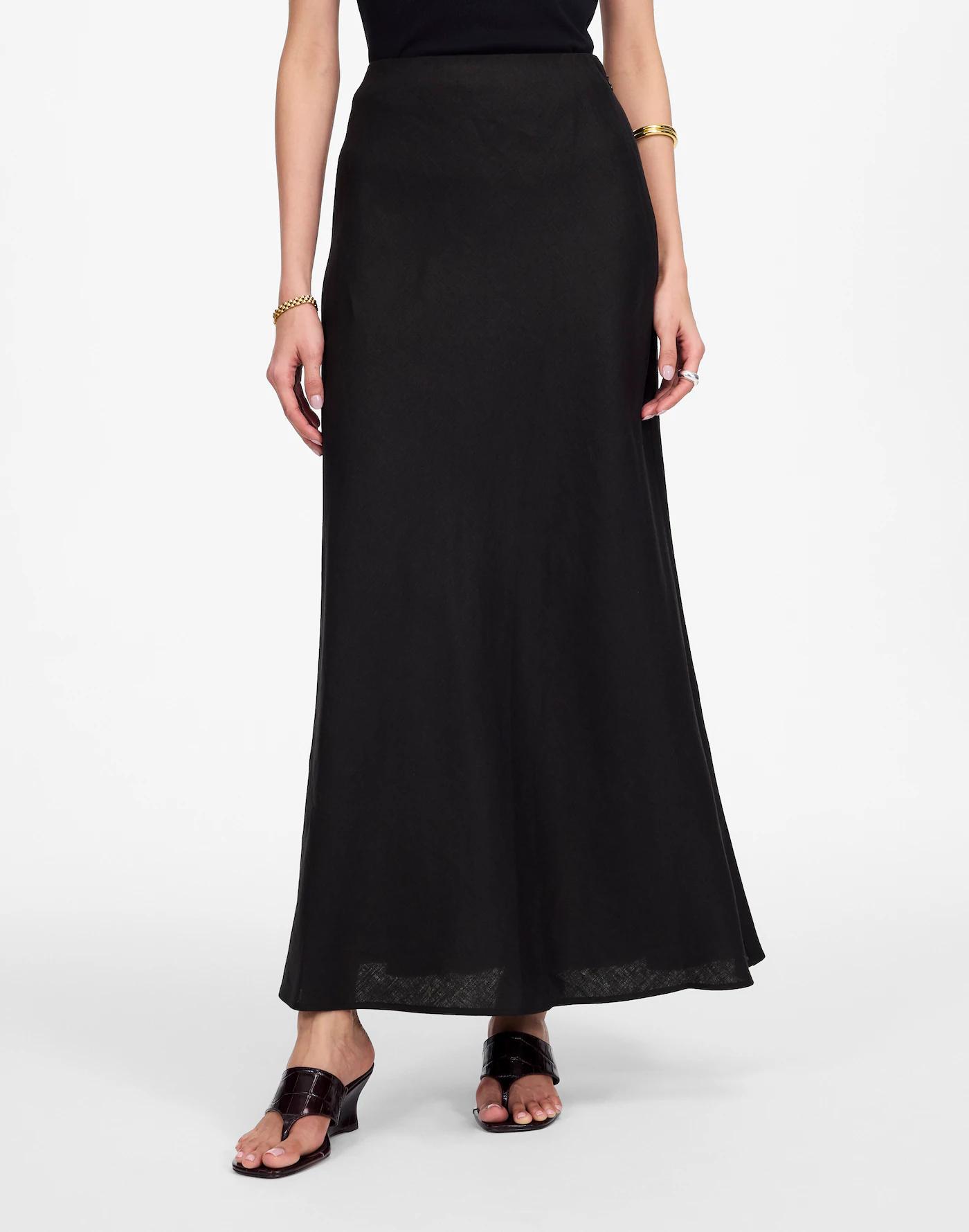 Linen Maxi Slip Skirt Product Image