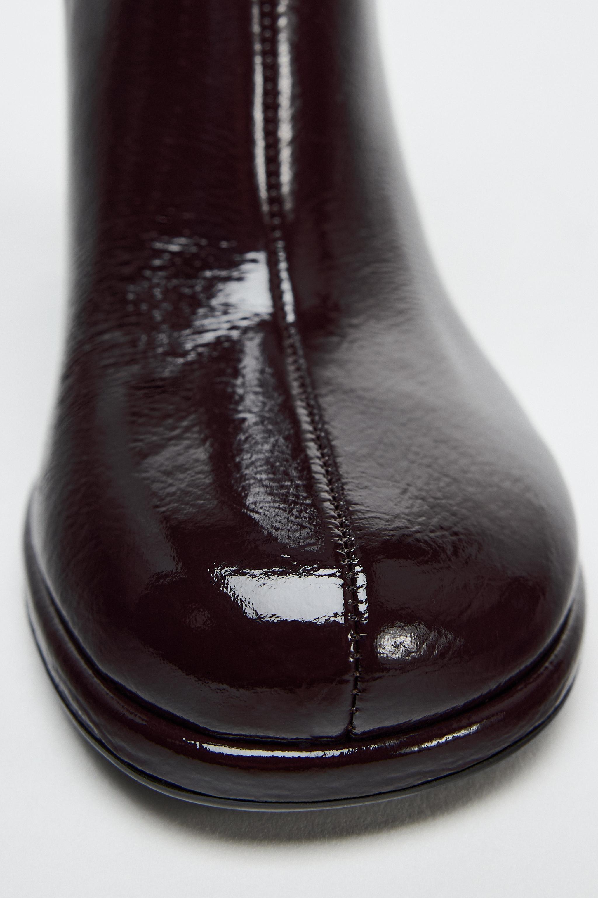 FAUX PATENT LEATHER HEELED ANKLE BOOTS Product Image