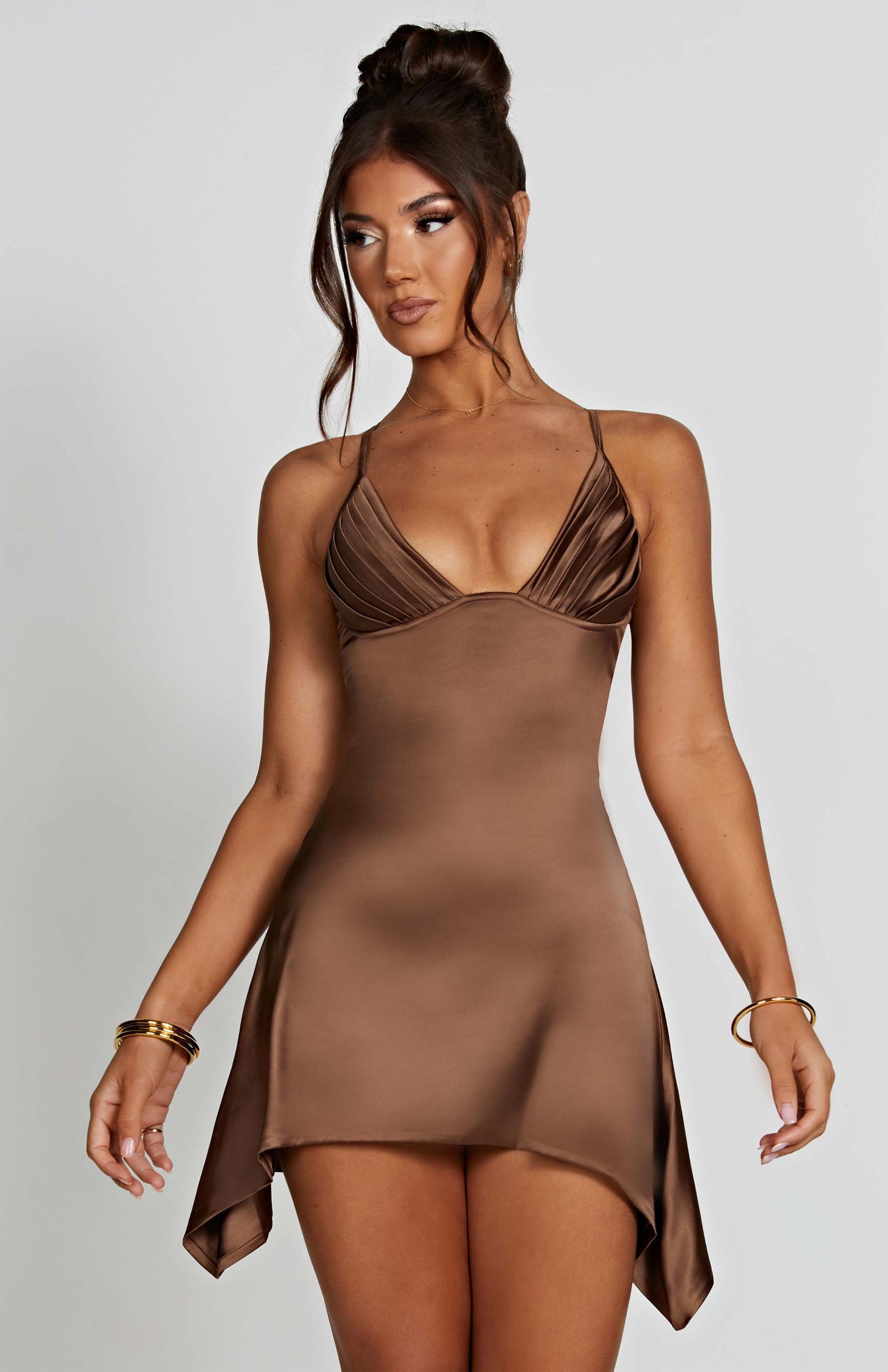 Clarise Mini Dress - Chocolate Product Image