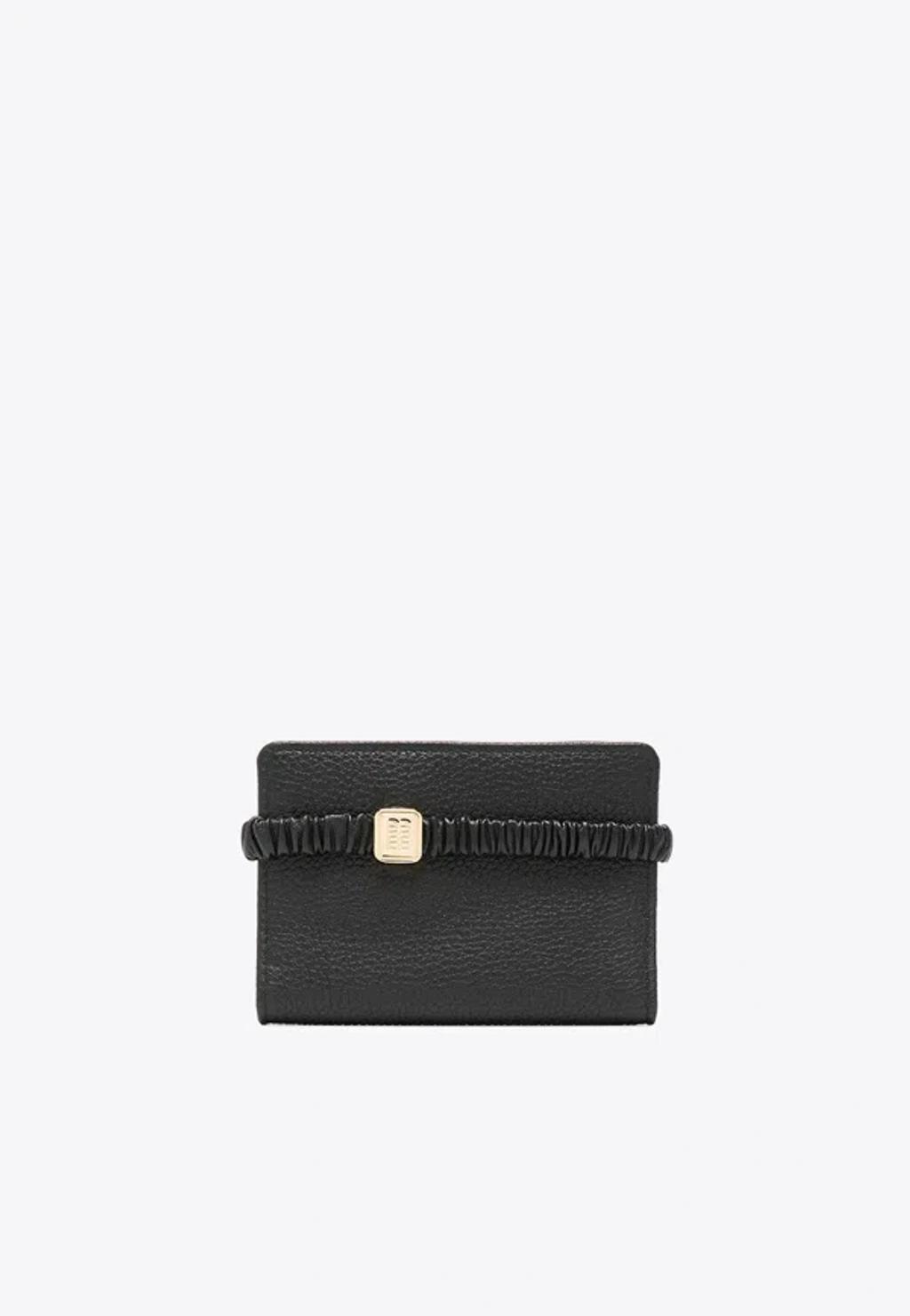 MIU MIU Logo Plaque Matelassé-effect Wallet In Black Product Image